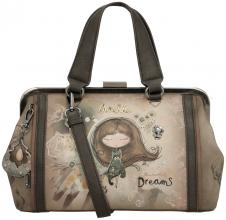 Henkeltasche Anekke Real Arzttasche beige taupe Stickerei Strass