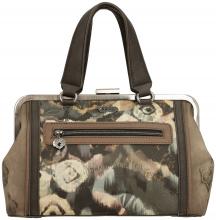 Henkeltasche Anekke Real Arzttasche beige taupe Stickerei Strass