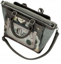 Anekke Real Kurzgrifftasche bestickt Strasssteine beige blau