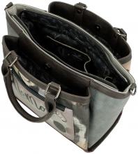 Anekke Real Kurzgrifftasche bestickt Strasssteine beige blau