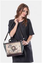 Anekke Real Kurzgrifftasche bestickt Strasssteine beige blau