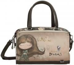 bestickte Bowlingtasche Glitzersteine beige bunt Anekke Real 