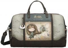 Anekke Reisetasche Weekender Real bestickt Nieten beige grau