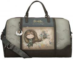 Anekke Reisetasche Weekender Real bestickt Nieten beige grau