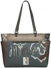 Shoppertasche taupe herbstlich bunt Real Manifesto Anekke