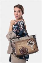 Shoppertasche taupe herbstlich bunt Real Manifesto Anekke