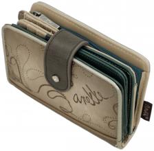 Klappbörse Anekke Real bestickt Glitzer beige taupe 