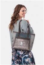 geräumige Shoppertasche Anekke Real Manifesto Nieten Metallic