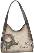 Beuteltasche Anekke Real Comicprint beige metallic Glitzer