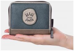 klappbare Geldtasche Anekke beige Glitzersteine Real herbstlich