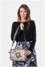dreigeteilte Camerabag beige Stickerei Glitzer Anekke Real