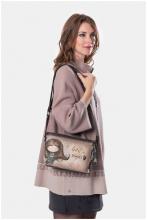 Anekke Schultertasche mit Druck Kollektion Real Beige