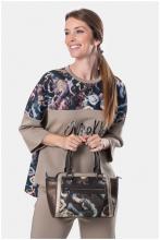 Kurzgrifftasche Anekke Real Manifesto beige metallic Stickerei