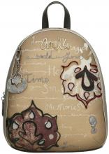 Statementrucksack beige taupte bestickt Anekke Real Manifesto