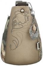 Schultertasche Anekke Real Braunton mit Metalliceffekt
