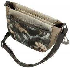 Schultertasche Anekke Real Braunton mit Metalliceffekt