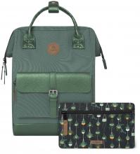 Jugendrucksack mit Laptopfach Wechselfront Cabaia Adventurer Leon grün