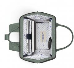Cabaia Niagara grüner Cordsamt Tagesrucksack samtig Wechselpouch Medium