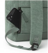 Cabaia Niagara grüner Cordsamt Tagesrucksack samtig Wechselpouch Medium