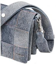 blaugraue Umhängetasche Desigual Yoko Denim Raw Ziernähte