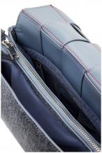 blaugraue Umhängetasche Desigual Yoko Denim Raw Ziernähte