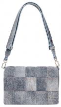 blaugraue Umhängetasche Desigual Yoko Denim Raw Ziernähte