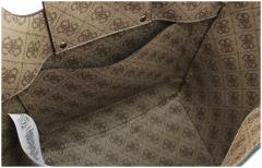 Guess Shopper 2in1 Tote Bag Calista Latte Logo Alloverprint beige