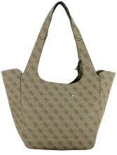 Guess Henkeltasche grau schwarz Logoprint Calista Tote Coal Logo