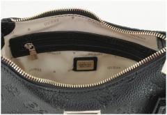kleine Schultertasche Guess Cresidia Logoprägung schwarz