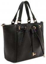 L.Credi Henkeltasche Small Oralie schwarz genarbt nachhaltig