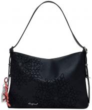 geräumige Schultertasche Desigual bestickt Sierra Buxton schwarz Negro