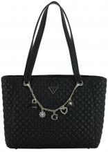 gesteppte Shoppertasche Zierkette Guess Everlee Noel Tote schwarz