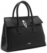 Henkeltasche Odila L.CREDI Uni Schwarz mit Drehverschluss