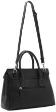 Henkeltasche Odila L.CREDI Uni Schwarz mit Drehverschluss