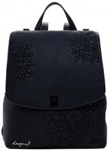 Rucksack Desigual Sierra schwarz Überschlag Stickerei klassisch Negro Sumy Mini