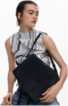 Rucksack Desigual Sierra schwarz Überschlag Stickerei klassisch Negro Sumy Mini