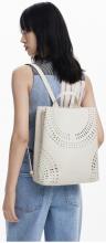 Backpack Desigual Orbis beige Stanzungen geometrisch Crudo Sumy