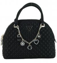 Guess Everlee gesteppte Handtasche Bowling Bag Glitzer Metallkette