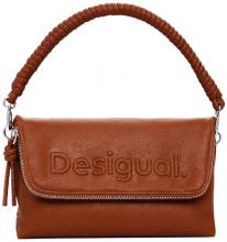 braune Umhängetasche Desigual Venecia 3.0 Überschlag Camel Logo