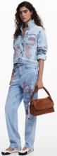 braune Umhängetasche Desigual Venecia 3.0 Überschlag Camel Logo