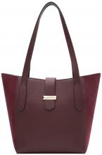 L.Credi Henkeltasche Petrina Materialmix Velour Wine Red