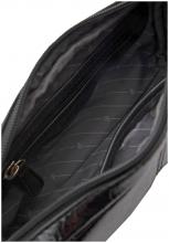 L.Credi Schultertasche schwarz gekrinkelt Lack Phia