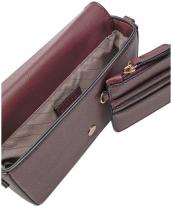 L.Credi Überschlagtasche mit Etui klassisch Jane Wine Dunkelrot