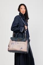 Kurzgrifftasche Anekke Mademoiselle Studio taupe blau Glitzer 