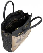Kurzgrifftasche Anekke Mademoiselle Studio taupe blau Glitzer 