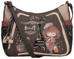 Anekke Mademoiselle Beuteltasche Paris Eiffelturm bestickt dunkelbunt