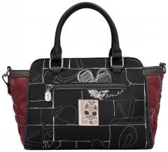 Anekke Mademoiselle Kurzgrifftasche Paris schwarz bordeaux Glitzer