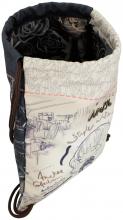 Mademoiselle Studio Zugbandrucksack beige blau Anekke Modeatelier