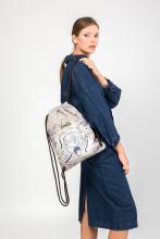 Mademoiselle Studio Zugbandrucksack beige blau Anekke Modeatelier