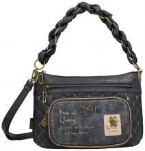gesteppte Schultertasche Stickerei dunkelblau Anekke Mademoiselle Boutique
